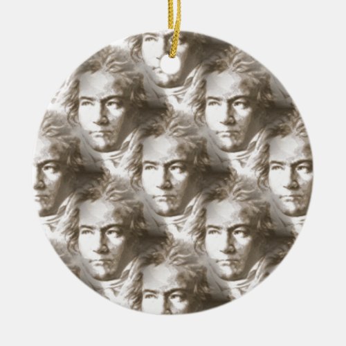 Beethoven Portrait Pattern Ceramic Ornament