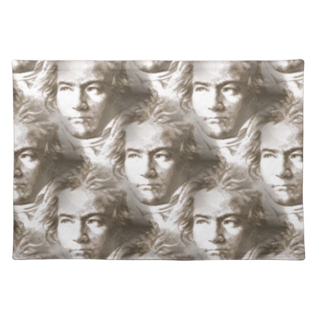 Beethoven Portrait Pattern Cloth Placemat (Front)