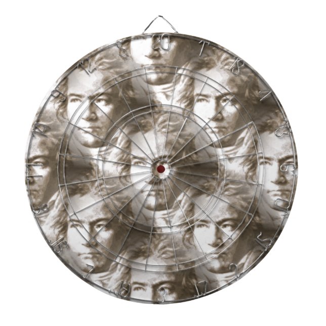 Beethoven Portrait Pattern Dart Board (Front)