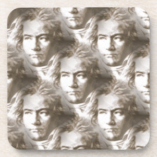 Beethoven Portrait Pattern Drink Coaster
