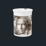 Beethoven Portrait Pattern Drink Pitcher<br><div class="desc">An image of Beethoven forming a seamless pattern. Original design based on a vector image.</div>