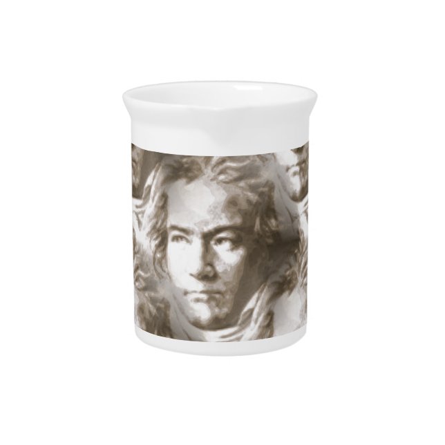 Beethoven Portrait Pattern Drink Pitcher (Front)