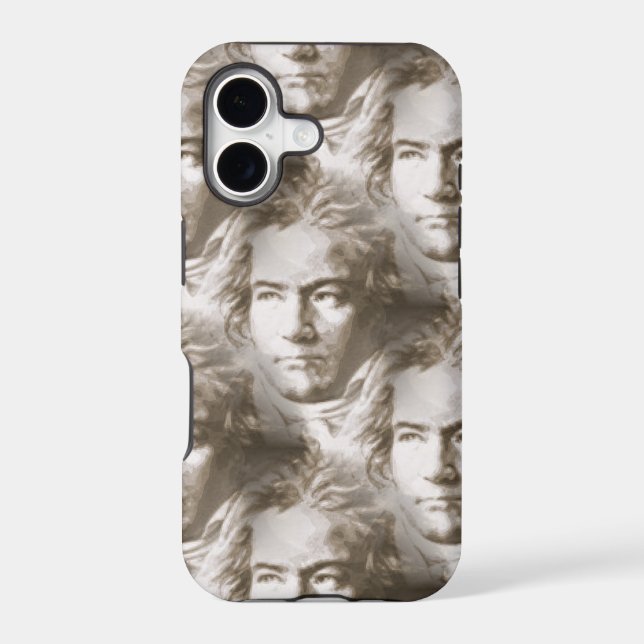 Beethoven Portrait Pattern Iphone Case (Back)
