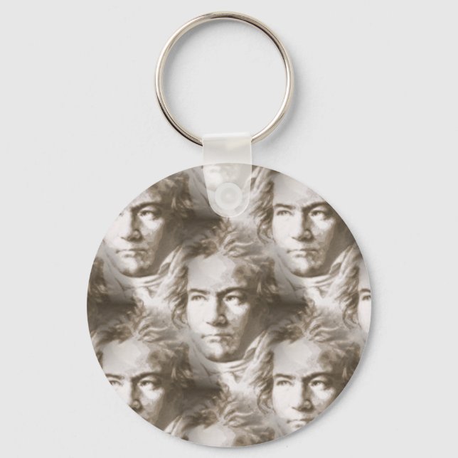 Beethoven Portrait Pattern Keychain (Front)