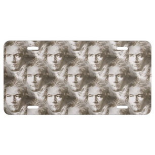 Beethoven Portrait Pattern License Plate