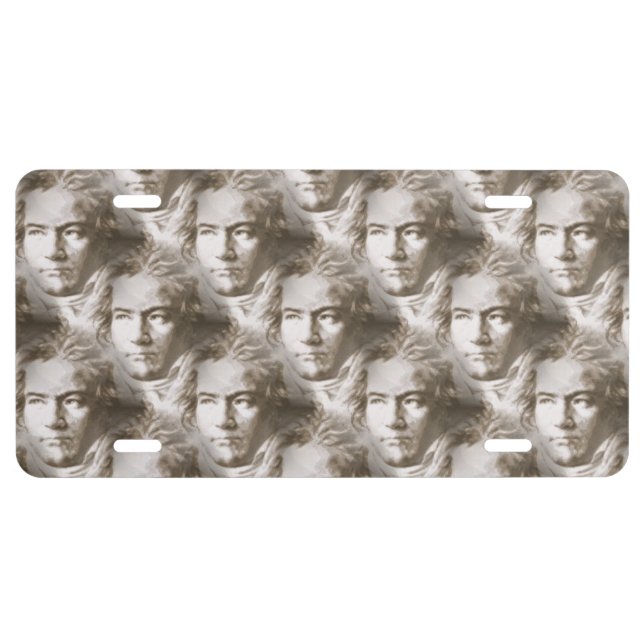 Beethoven Portrait Pattern License Plate (Front)