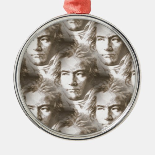 Beethoven Portrait Pattern Metal Ornament