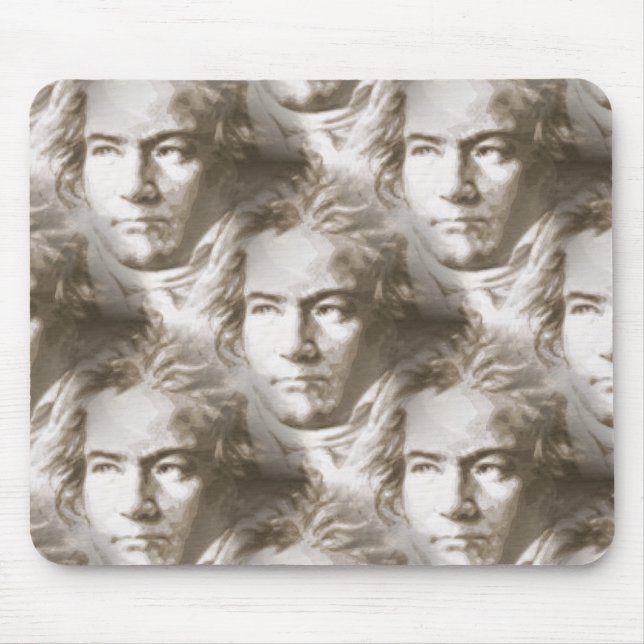 Beethoven Portrait Pattern Mouse Pad (Front)