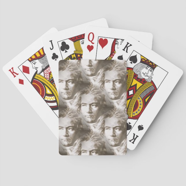 Beethoven Portrait Pattern Poker Cards (Back)