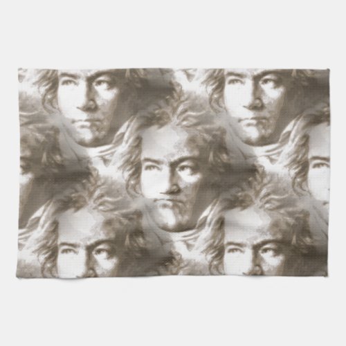 Beethoven Portrait Pattern Towel