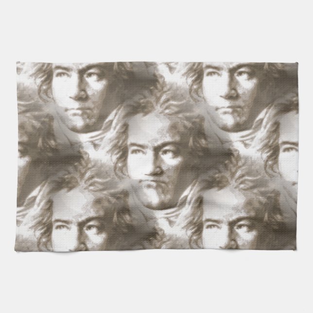 Beethoven Portrait Pattern Towel (Horizontal)