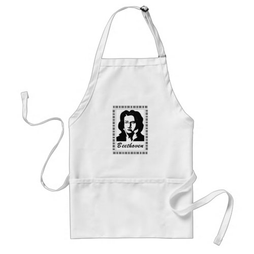 beethoven portrait with piano key frame adult apron