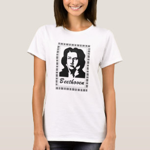 beethoven portrait with piano key frame T-Shirt