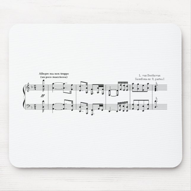 Beethoven Symphony #9 (Black) Mouse Pad (Front)