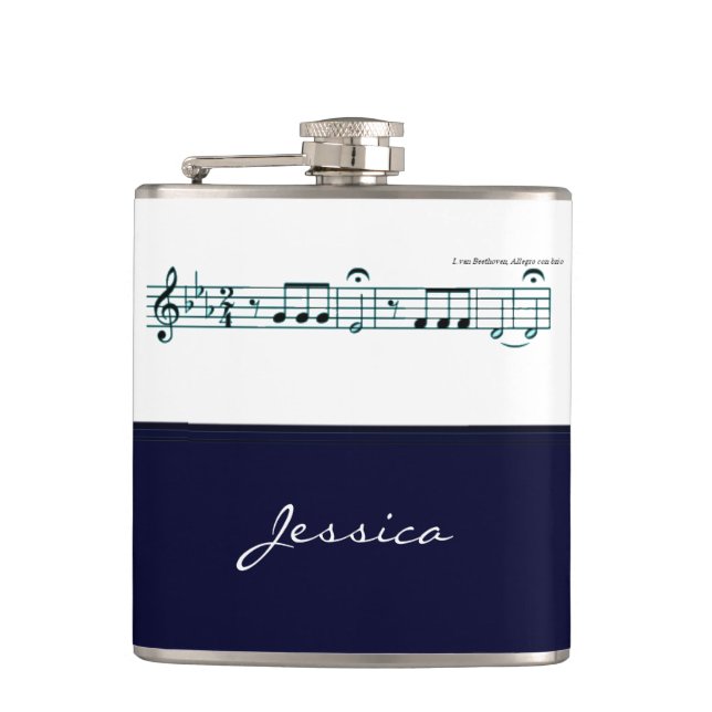Beethoven Symphony No. 5 (Blue) Flask (Front)