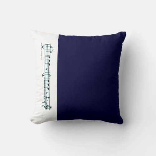 Beethoven Symphony No 5 Blue Throw Pillow