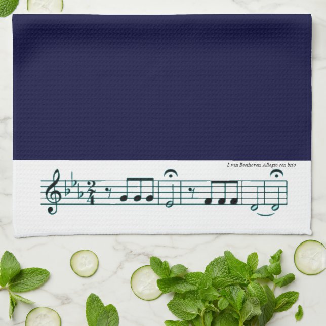 Beethoven Symphony No. 5 (Blue) Towel (Folded)