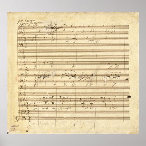 Beethoven Symphony No 9 Original Manuscript Print