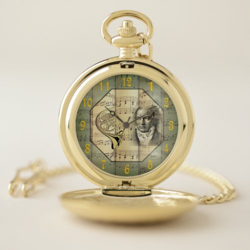Beethoven  Symphony Orchestra French Horn   Pocket Watch