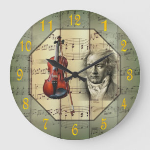 Beethoven ~ Symphony Orchestra ~Viola ~   Large Clock