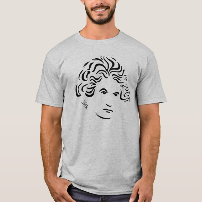 Beethoven  T-Shirt  (Light Grey) (Front)