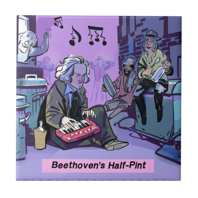 Beethoven's Half Pint Funny Gift Tile (Front)