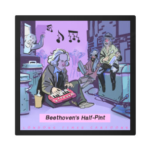 Beethoven's Half Pint Funny Metal Art