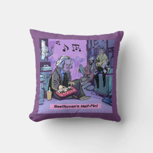 Beethoven's Half Pint Funny Throw Pillow