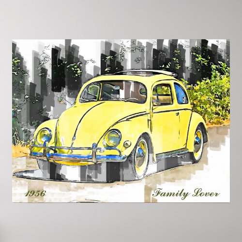 Beetle 1956 Family Lover Poster