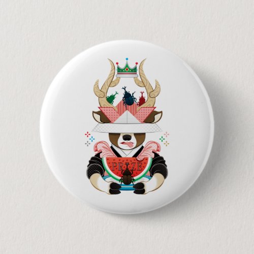 Beetle and watermelon (remake) button