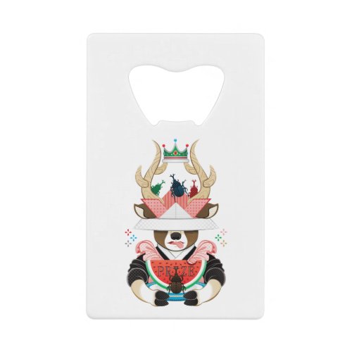 Beetle and watermelon (remake) credit card bottle opener