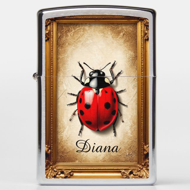  Beetle Artwork in Ornate Frame Zippo Lighter (Front)