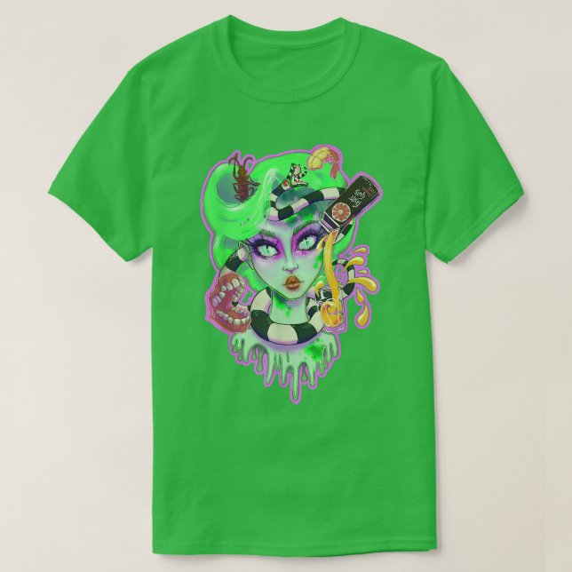 Beetle Babe juice Halloween ghost ghoul spooky 176 T-Shirt (Design Front)