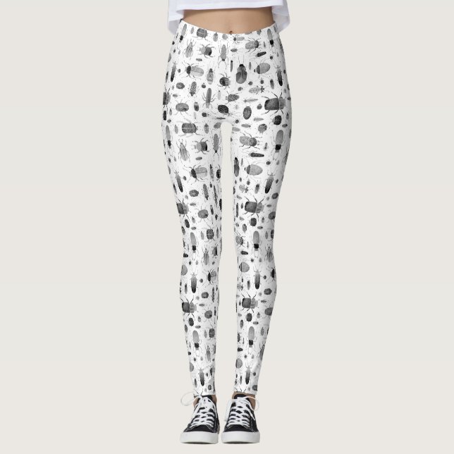 Beetle Black & White Leggings (Front)