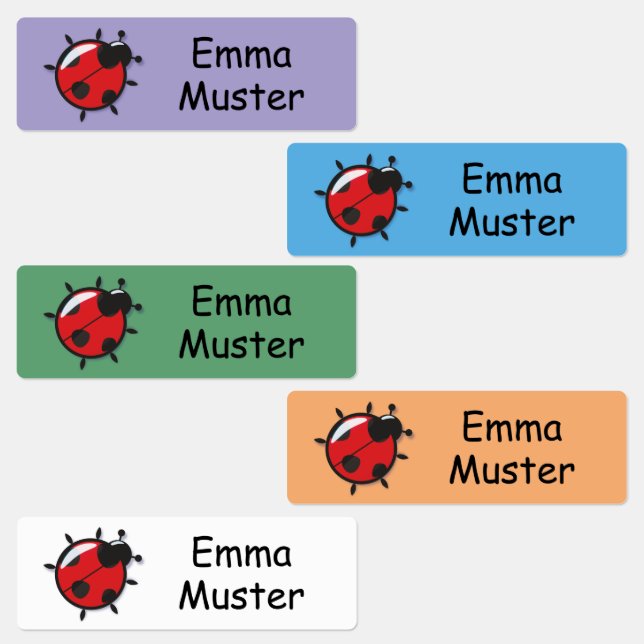 Beetle - blue purple green orange | waterproof kids' labels (Group)