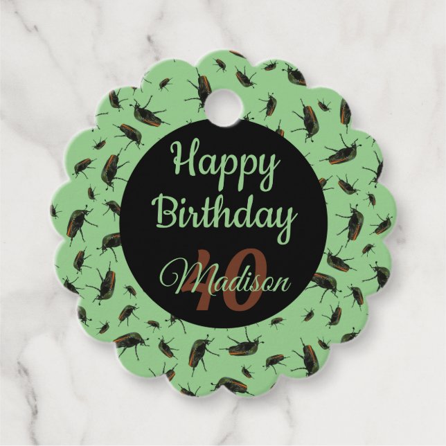 Beetle Bug Gift / Favor Tag - Personalized Option (Front)
