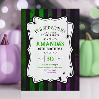 Beetle Bug Halloween Birthday Invitation, Macabre Invitation
