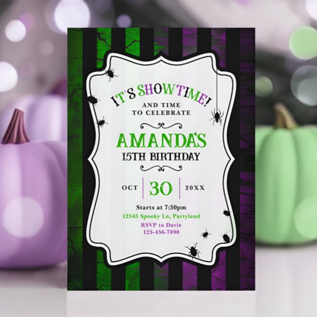 Beetle Bug Halloween Birthday Invitation, Macabre Invitation (Creator Uploaded)