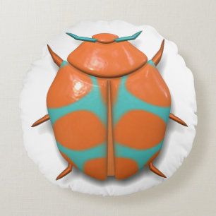 Beetle bug insect cute round pillow
