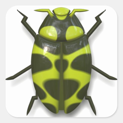 Beetle bug insect cute square sticker