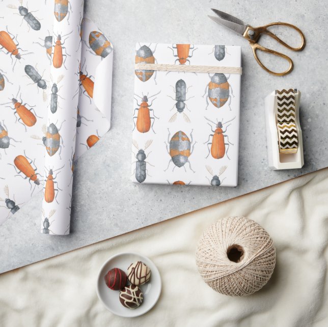 Beetle bug insect pattern wrapping paper (Crafts)