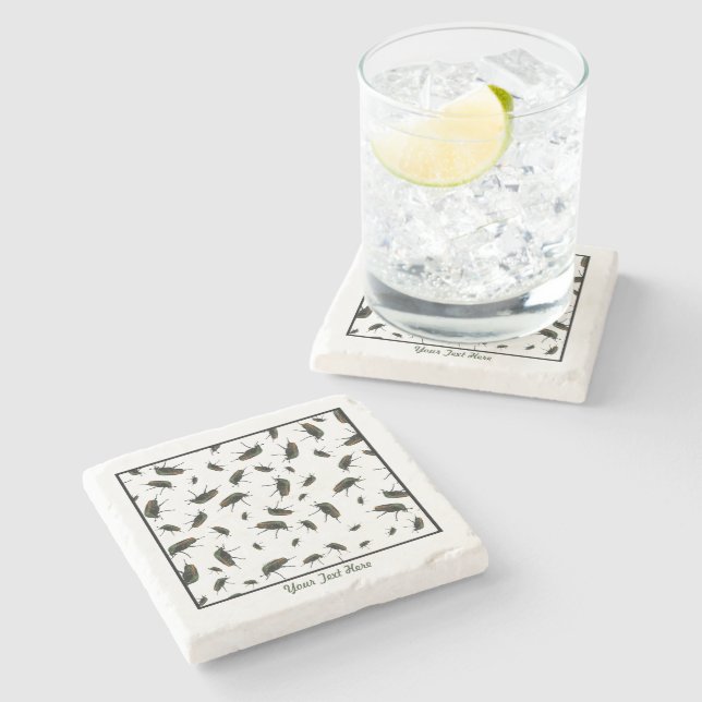 Beetle Bug Stone Coaster - Personalized Option (Side)