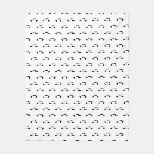 Beetle Car Motif Graphic Print Pattern Fleece Blanket (Front)