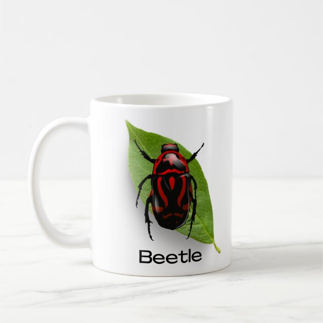 Beetle in a leaf, insect coffee mug (Left)