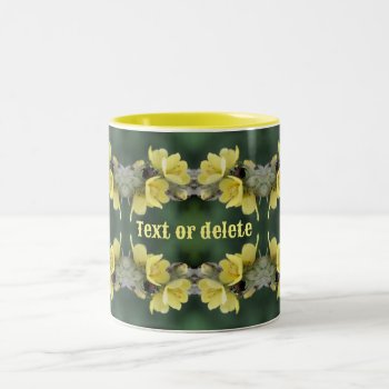 Beetle On Mullein Flower Abstract Personalized Two-tone Coffee Mug by SmilinEyesTreasures at Zazzle