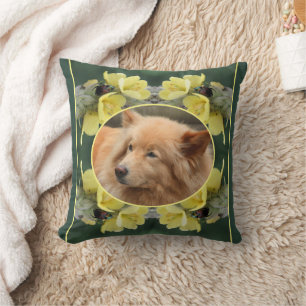 Beetle On Mullein Flower Create Your Own Pet Photo Throw Pillow