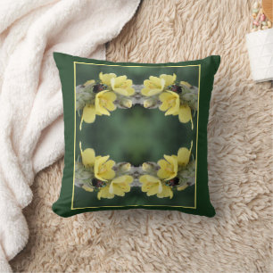 Beetle On Wild Mullein Flower Abstract Throw Pillow