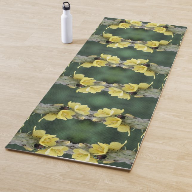 Beetle On Wild Mullein Flower Abstract  Yoga Mat (In Situ)