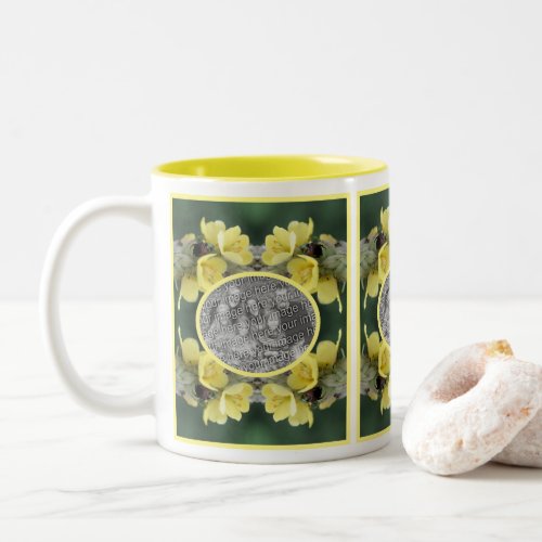 Beetle On Wild Mullein Flower Add Your Photo Two_Tone Coffee Mug