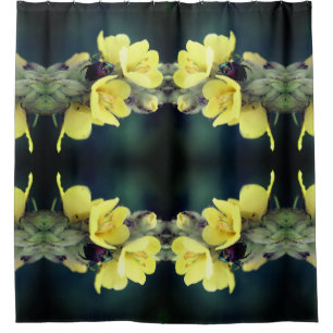 Beetle On Wild Mullein Flower Art Pattern Shower Curtain